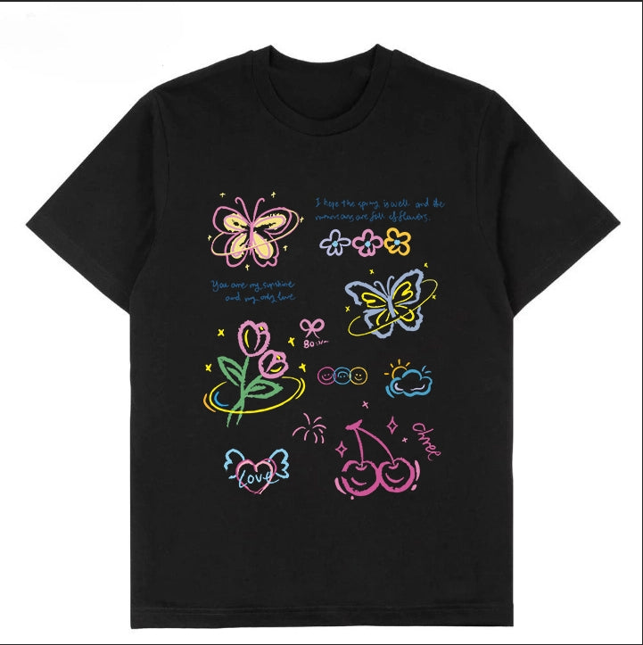 T-0066|Cartoon Classic Crew Neck T-Shirt - Soft Cotton Blend | Malaysia Factory Direct | Fast Local Shipping