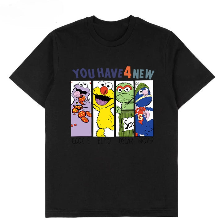 T-0076|Cartoon Classic Crew Neck T-Shirt - Soft Cotton Blend | Malaysia Factory Direct | Fast Local Shipping