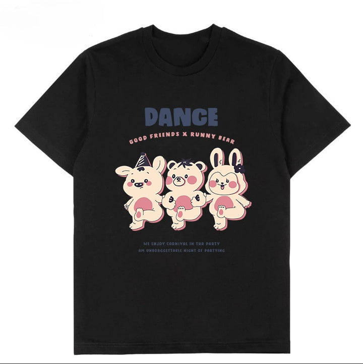 T-0077|Cartoon Classic Crew Neck T-Shirt - Soft Cotton Blend | Malaysia Factory Direct | Fast Local Shipping